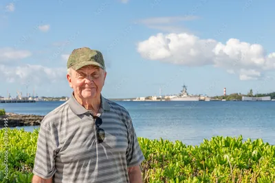 Older veteran near the water